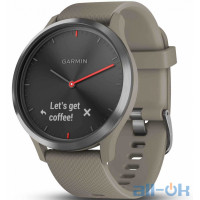 Смарт-годинник Garmin VIVOMOVE HR SPORT BLACK WITH SANDSTONE SILICONE BAND ONE SIZE (010-01850-03)