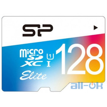 Карта пам'яті Silicon Power 128 GB microSDXC UHS-I Elite COLOR + SD Adapter SP128GBSTXBU1V21SP