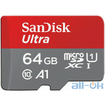 Карта пам'яті SanDisk 64GB Ultra microSDXC UHS-I Card A1 Class 10 (SDSQUA4-064G-GN6MN)
