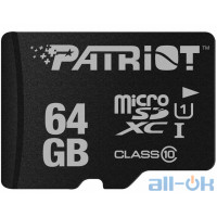 Карта пам'яті PATRIOT 64 GB microSDXC UHS-I LX PSF64GMDC10