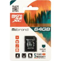 Карта пам'яті Mibrand 64 GB microSDXC Class 10 UHS-I + SD Adapter MICDXU1/64GB-A