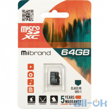 Карта пам'яті Mibrand 64 GB microSDXC Class 10 UHS-I MICDXU1/64GB
