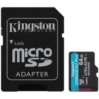 Карта пам'яті Kingston 64 GB microSDXC Class 10 UHS-I U3 Canvas Go! Plus + SD Adapter SDCG3/64GB
