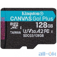 Карта памяти Kingston 128 GB microSDXC Class 10 UHS-I U3 Canvas Go! Plus SDCG3/128GBSP