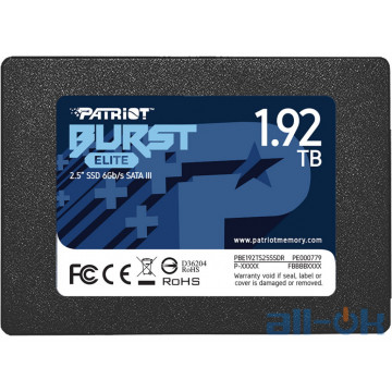 SSD накопитель PATRIOT Burst Elite 1.92 TB (PBE192TS25SSDR)