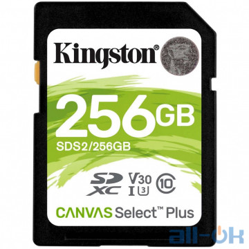 Карта пам'яті Kingston 256 GB SDXC Class 10 UHS-I U3 Canvas Select Plus SDS2/256GB