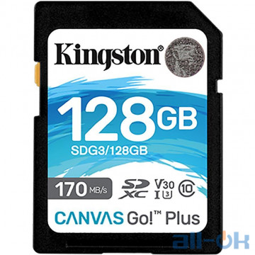 Карта пам'яті Kingston 128 GB SDXC class 10 UHS-I U3 Canvas Go! Plus SDG3/128GB