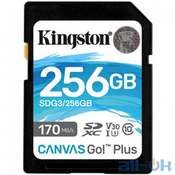 Карта пам'яті Kingston 256 GB SDXC class 10 UHS-I U3 Canvas Go! Plus SDG3/256GB