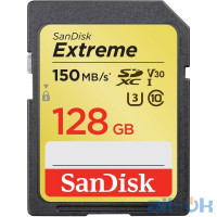 Карта пам'яті SanDisk 128 GB SDXC UHS-I U3 Extreme SDSDXV5-128G-GNCIN