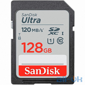 Карта пам'яті SanDisk 128 GB SDXC UHS-I Ultra SDSDUN4-128G-GN6IN