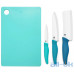 Набір ножів з 3 предметів + дошка для нарізання продуктів Xiaomi Hot Ceramic Knife + Chopping Board Set Blue HU0020 — інтернет магазин All-Ok. фото 1