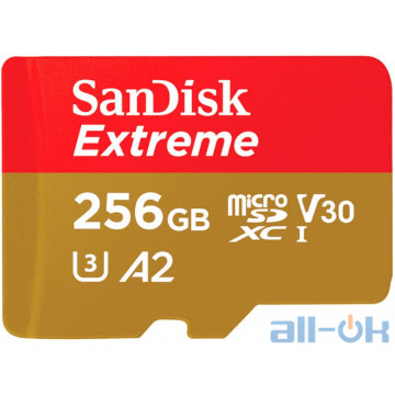Карта пам'яті SanDisk 256 GB MicroSDXC UHS-I U3 Extreme A2 V30 SDSQXA1-256G-GN6GN