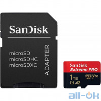 Карта пам'яті SanDisk 1TB MicroSDXC UHS-I U3 Extreme Pro A2 + SD Adapter SDSQXCZ-1T00-GN6MA