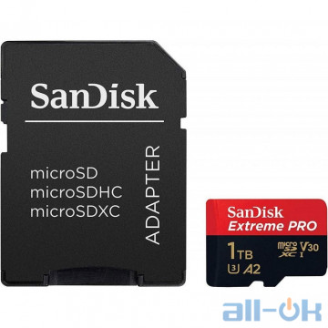 Карта пам'яті SanDisk 1TB MicroSDXC UHS-I U3 Extreme Pro A2 + SD Adapter SDSQXCZ-1T00-GN6MA