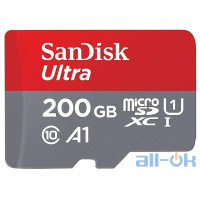 Карта пам'яті SANDISK 200 GB MicroSDXC UHS-I Ultra A1 SDSQUA4-200G-GN6MN