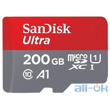 Карта пам'яті SANDISK 200 GB MicroSDXC UHS-I Ultra A1 SDSQUA4-200G-GN6MN