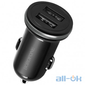 Автомобільний зарядний пристрій Borofone BZ5B CarPal 12-24V 2.1A Black