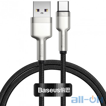 Кабель BASEUS Type-C Cafule Series Metal Data Cable 5A, 40W (CATJK-A01) Black