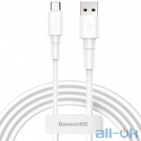 Кабель USB Type-C Baseus Mini White Cable USB For Type-C 3A 1м White (CATSW-02)