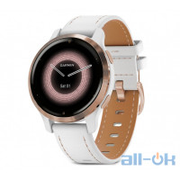 Смарт-годинник Garmin Venu 2S Rose Gold with White Leather Band (010-02429-23)