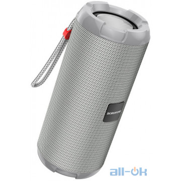 Акустика BOROFONE Smart sports BT speaker IPX5 BR15 |TWS, BT5.0, AUX, FM, TF, USB| grey