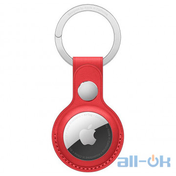Чохол для пошукового брелока Apple AirTag Leather Key Ring Product Red (MK103)