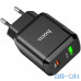 Мережевий зарядний пристрій 1USB + Type-C Hoco N5 PD20W+QC3.0 Black — інтернет магазин All-Ok. фото 1