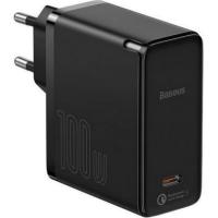 Мережевий зарядний пристрій  1Type-C Baseus GaN2 Fast Charger 100W + Cable Type-C to Type-C 1.5m (TZCCGAN-L01) Black