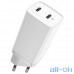 Мережевий зарядний пристрій 2Type-C Baseus GaN Lite 65W (CCGAN2L-E02) White — інтернет магазин All-Ok. фото 1