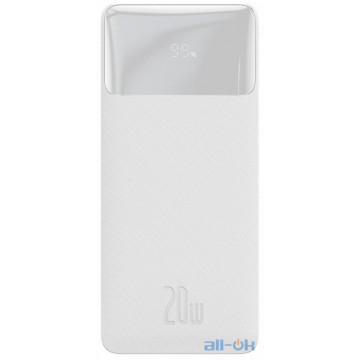 Зовнішній акумулятор Baseus PowerBank Bipow Digital Display 20000mAh 20W White PPDML-M02