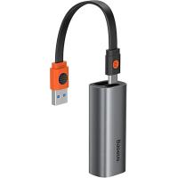 Адаптер Baseus Steel Cannon Series USB-A Bidirectional Gigabit LAN USB Type-C Adapter (CAHUB-AD0G) Dark Grey