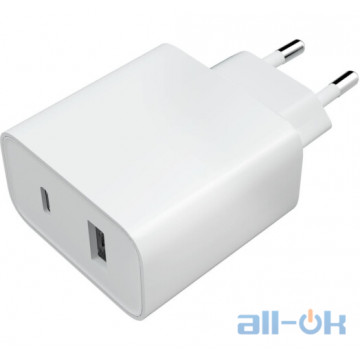 Мережевий зарядний пристрій Xiaomi Mi 33W Wall Charger (Type-A+Type-C) EU White (BHR4996GL)