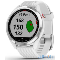 Смарт-годинник Garmin Approach S42 Polished Silver with White Band (010-02572-01)