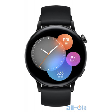 Смарт-годинник HUAWEI Watch GT 3 42mm Black Stainless Steel
