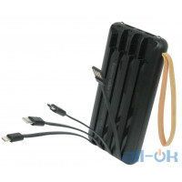 Зовнішній акумулятор Power Bank Rainbow Walker Solar 20000 (10000mAh) R.W-9015 Black із сонячною батареєю