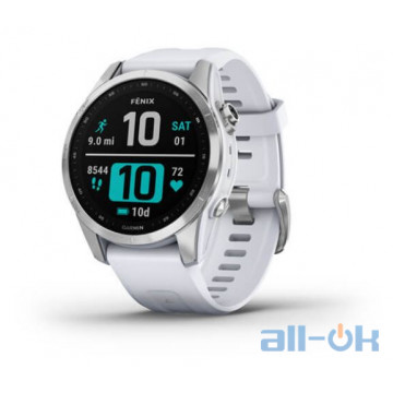 Смарт-годинник Garmin Fenix 7S Silver with Whitestone Band (010-02539-02/03)