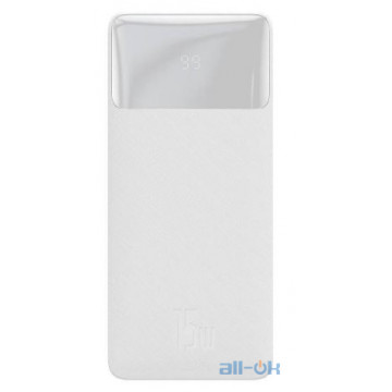 Зовнішній акумулятор Baseus PowerBank Bipow Digital Display Power Bank 10000mAh 15W White (PPDML-I02)