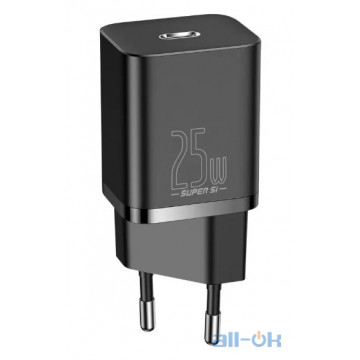 Мережевий зарядний пристрій Baseus Super Si Quick Charger 1C на 25W (CCSP020101) Black