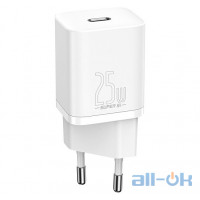 Мережевий зарядний пристрій Baseus Super Si Quick Charger 1C на 25W (CCSP020102) White