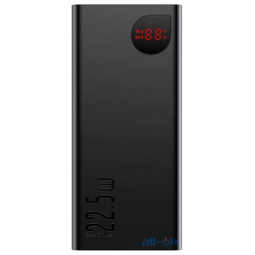 Зовнішній акумулятор (Power Bank) Baseus Adaman Metal Digital Display PD3.0+QC3.0 22.5W 10000mAh Black (PPAD000001) 