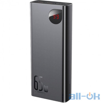 Зовнішній акумулятор (Power Bank) Baseus Adaman Metal Digital Display Quick Charge Power Bank 65W 20000mAh Black (PPIMDA-D01)