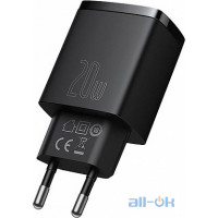 Мережевий зарядний пристрій Baseus Compact Quick Charger U+C 20W Black (CCXJ-B01)