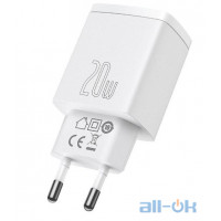 Мережевий зарядний пристрій Baseus Compact Quick Charger U+C 20W White (CCXJ-B02)