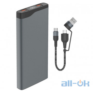 Зовнішній акумулятор Power bank 4Smarts VoltHub Pro 10000mAh 22.5W Black with Quick Charge, PD gunmetal
