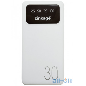 Зовнішній акумулятор (Power Bank) Linkage LKP-30 15w 30000 mAh White 