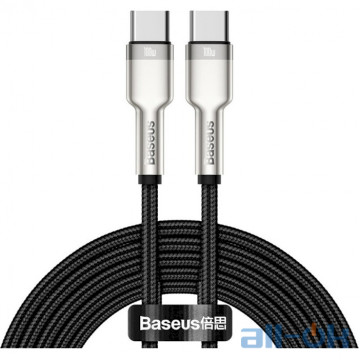 Кабель USB Type-C Baseus Cafule Series Metal Data Cable Type-C to Type-C 100W 2m Black (CATJK-D01)