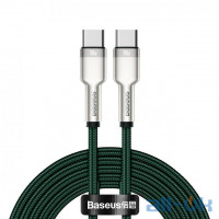 Кабель USB Type-C Baseus Cafule Metal Data Cable Type-C to Type-C 100W 1m Green (CATJK-C06) 