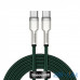 Кабель USB Type-C Baseus Cafule Metal Data Cable Type-C to Type-C 100W 1m Green (CATJK-C06)  — інтернет магазин All-Ok. фото 2