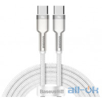 Кабель USB Type-C Baseus Cafule Metal Type-C to Type-C 1m White (CATJK-C02)