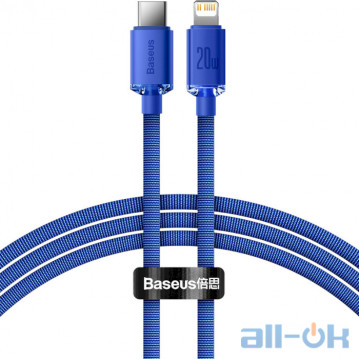 Кабель Lightning Baseus USB Type C to Lightning Crystal Shine Series 20W 1.2m Blue (CAJY000203) 
